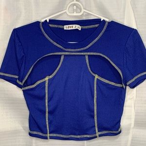 Stylish Baddie Blue crop top tee